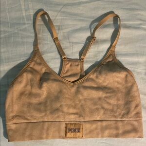 PINK Victoria's Secret Tan Racerback Bra